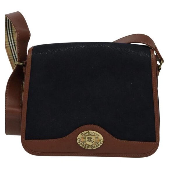 Burberrys Shoulder Bag Suede Leather Navy Auth BA2419 - Picture 2 of 16